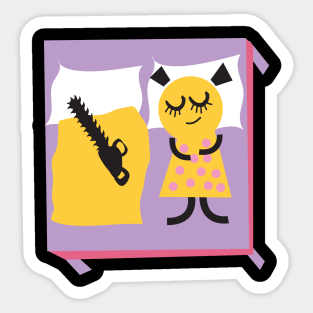 Halloween Girl Sleeping with a Chainsaw Sticker